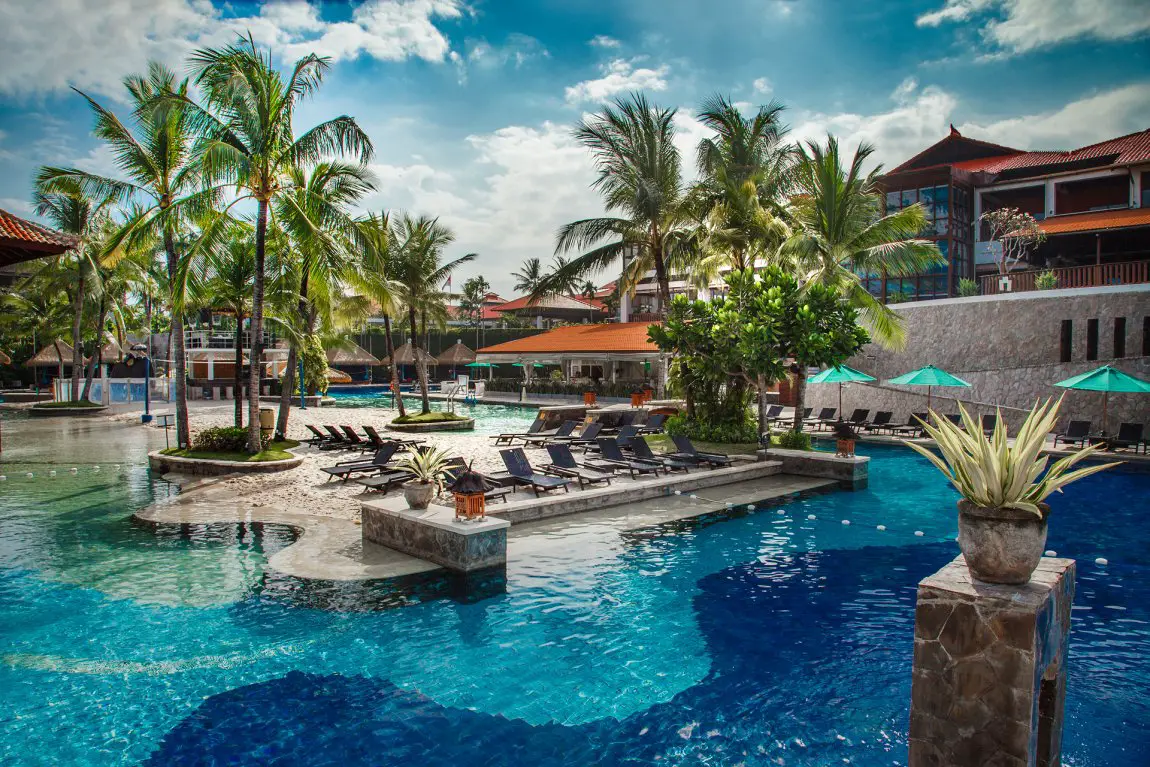 The swimming pools at Hard Rock Hotel Bali